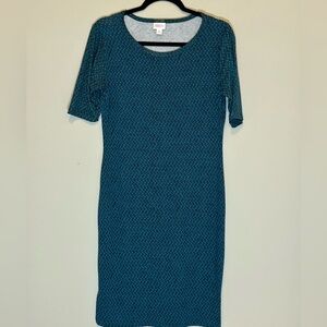 LulaRoe Julia dress, size medium multi colored pattern.